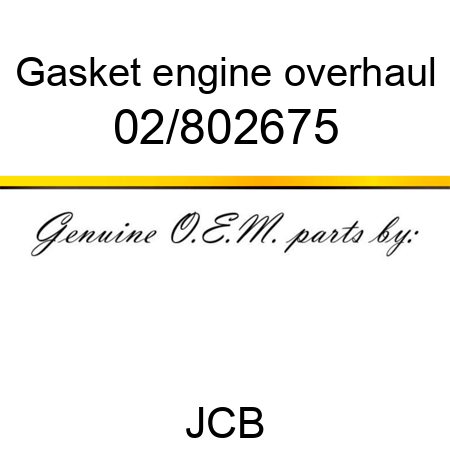 Gasket, engine overhaul 02/802675