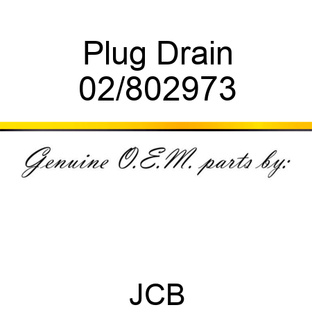 Plug Drain 02/802973