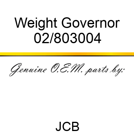 Weight Governor 02/803004