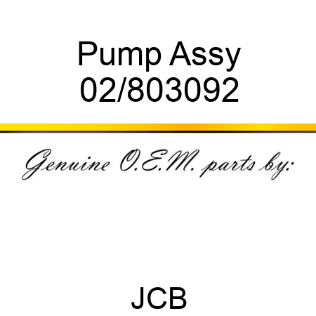 Pump Assy 02/803092