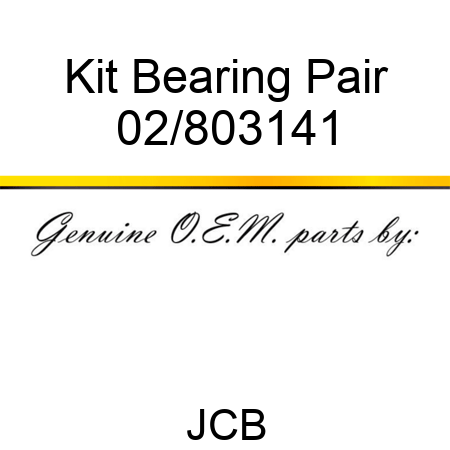 Kit Bearing Pair, 02/803141