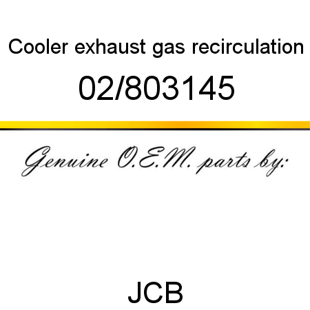 Cooler, exhaust, gas recirculation 02/803145
