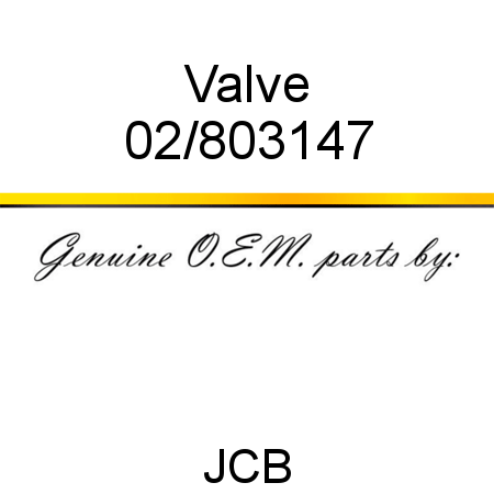 Valve 02/803147