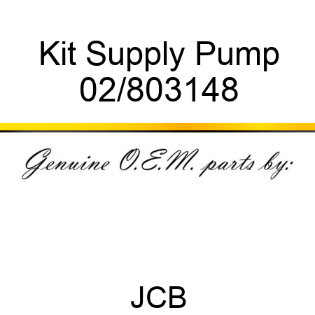 Kit Supply Pump 02/803148