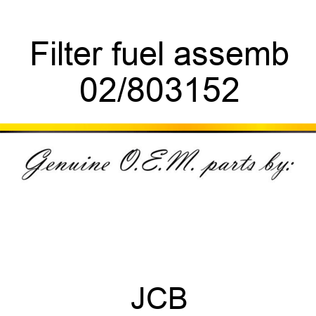 Filter fuel assemb 02/803152