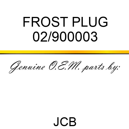 FROST PLUG 02/900003