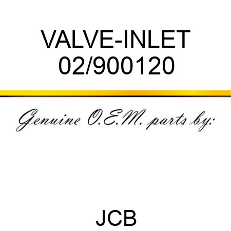 VALVE-INLET 02/900120