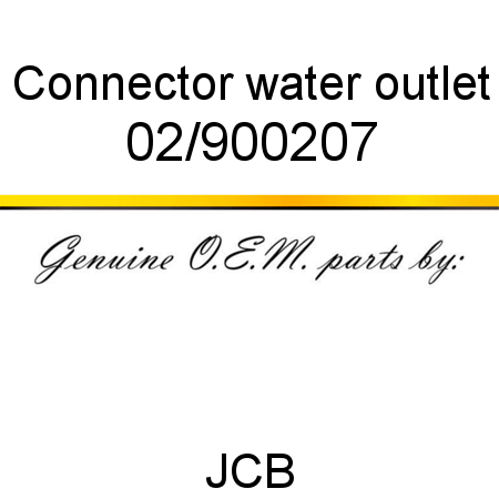 Connector, water outlet 02/900207