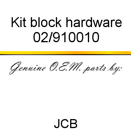 Kit, block hardware 02/910010