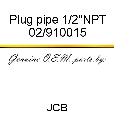 Plug, pipe, 1/2