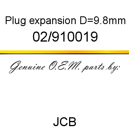 Plug, expansion, D=9.8mm 02/910019