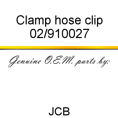 Clamp, hose clip 02/910027