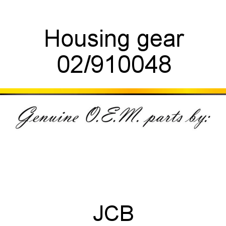 Housing, gear 02/910048