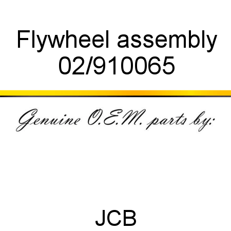 Flywheel, assembly 02/910065