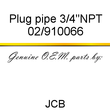 Plug, pipe, 3/4
