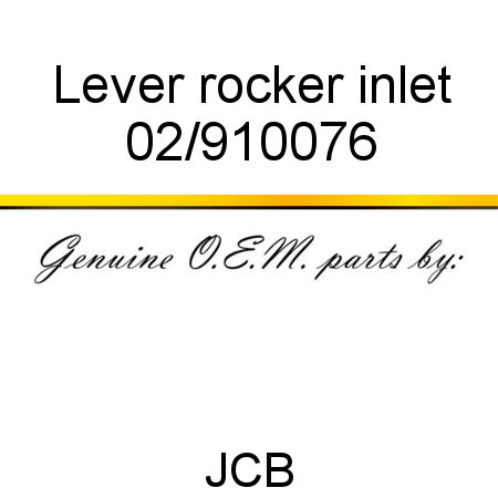 Lever, rocker, inlet 02/910076
