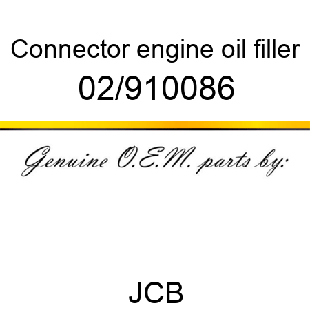 Connector, engine oil filler 02/910086