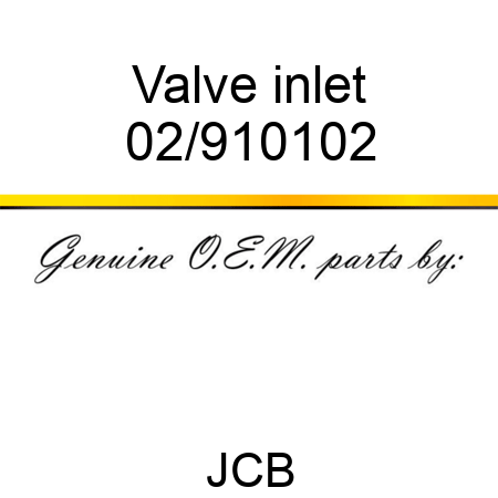 Valve inlet 02/910102