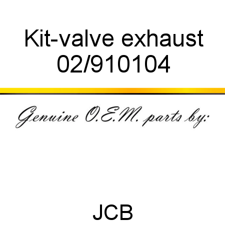 Kit-valve, exhaust 02/910104