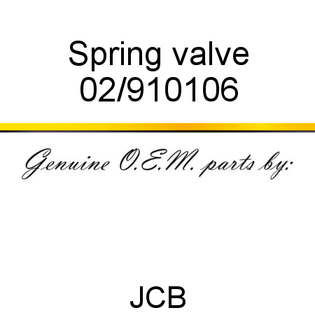Spring, valve 02/910106