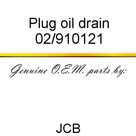 Plug, oil drain 02/910121
