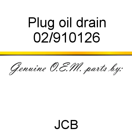 Plug, oil drain 02/910126