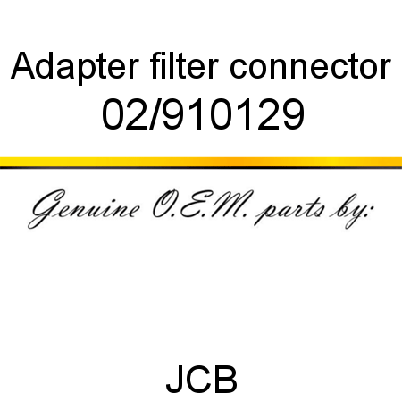 Adapter, filter connector 02/910129