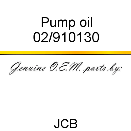 Pump, oil 02/910130