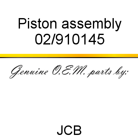 Piston, assembly 02/910145