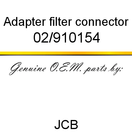 Adapter, filter connector 02/910154