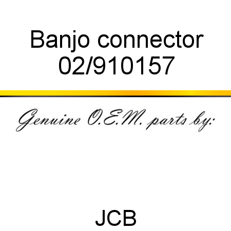 Banjo, connector 02/910157