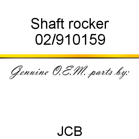 Shaft, rocker 02/910159