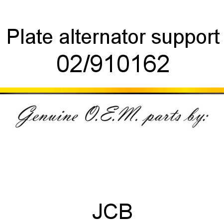 Plate, alternator support 02/910162