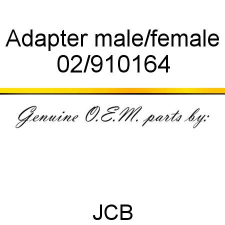 Adapter, male/female 02/910164