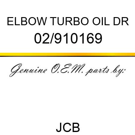 ELBOW TURBO OIL DR 02/910169