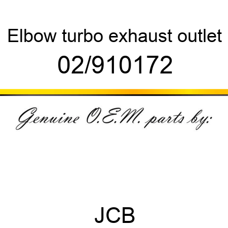 Elbow, turbo exhaust outlet 02/910172