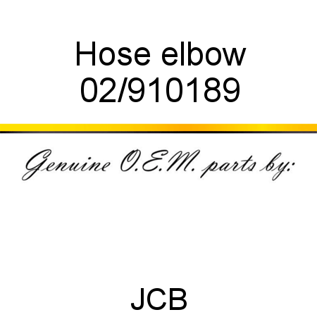 Hose, elbow 02/910189