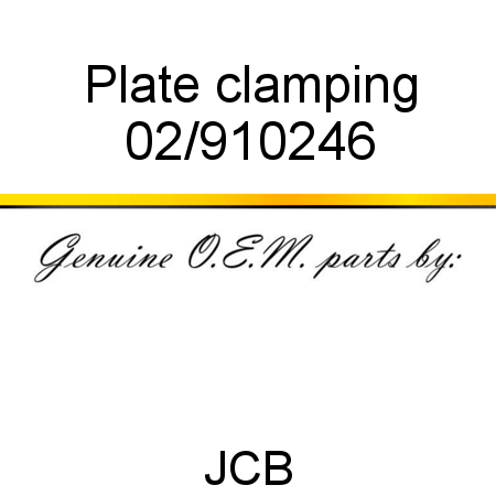 Plate, clamping 02/910246