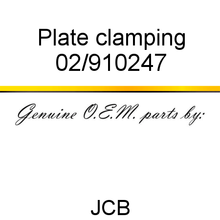 Plate, clamping 02/910247