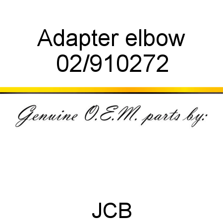 Adapter, elbow 02/910272