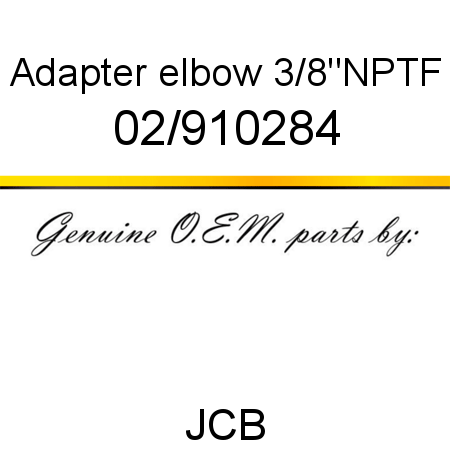 Adapter, elbow, 3/8