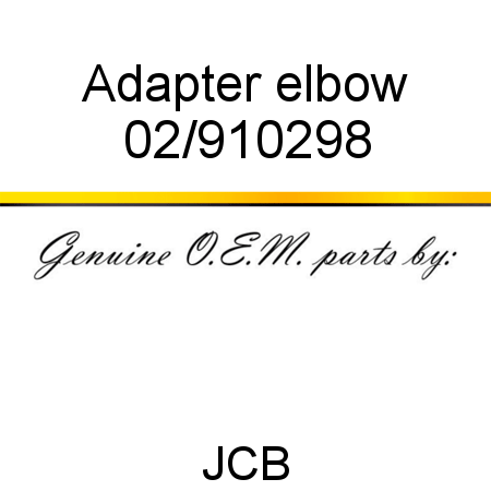 Adapter, elbow 02/910298
