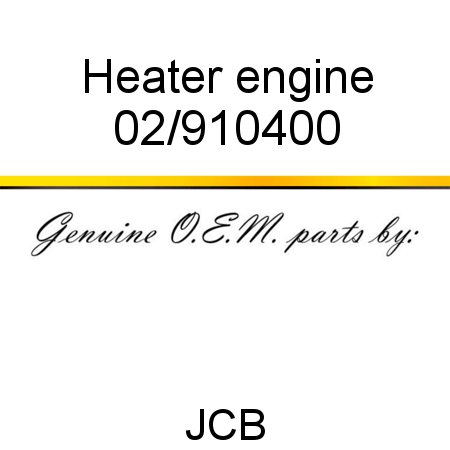 Heater, engine 02/910400