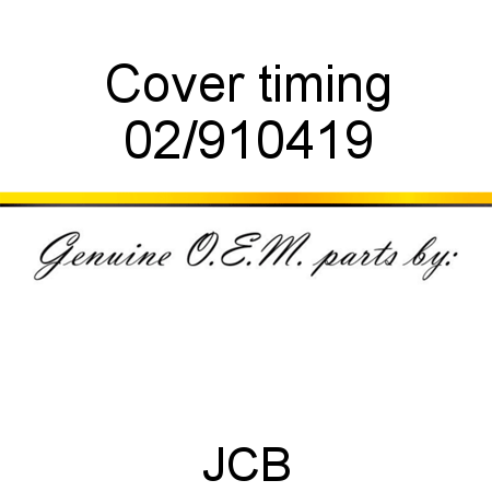 Cover, timing 02/910419