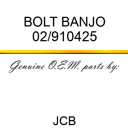 BOLT BANJO 02/910425