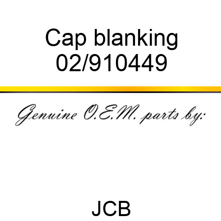 Cap blanking 02/910449