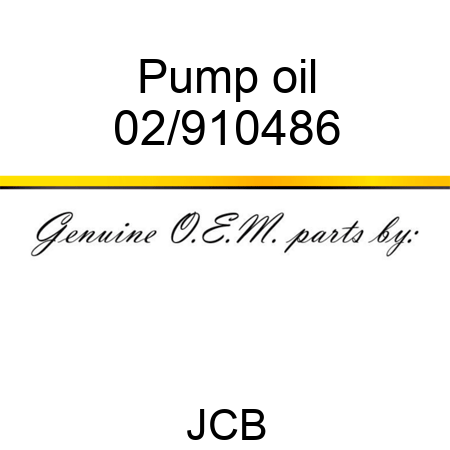 Pump oil 02/910486