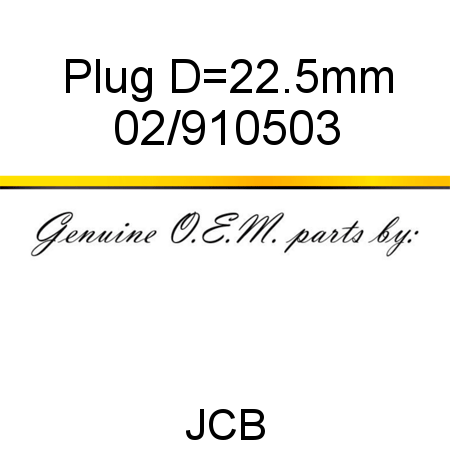 Plug, D=22.5mm 02/910503