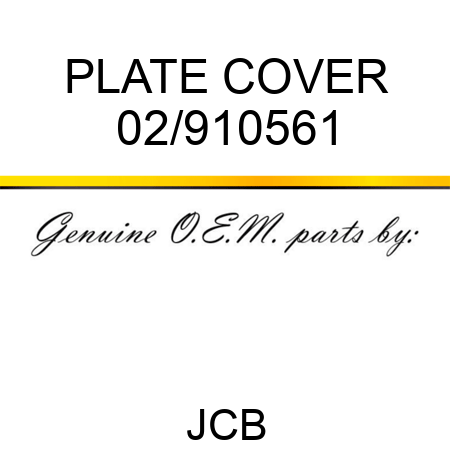 PLATE COVER 02/910561