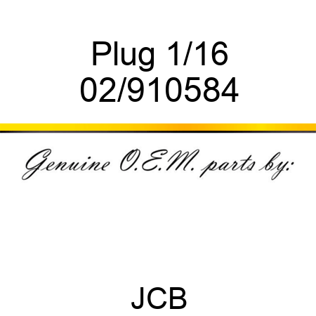 Plug 1/16 02/910584